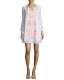 Ellie Embroidered Tunic Dress, Multi Colors