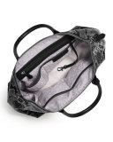Campbell Large Python-Embossed Satchel Bag, Steel Gray