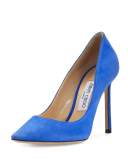Romy Suede 100mm Pump, Cobalt