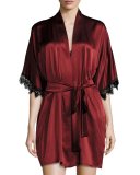 Silk Short Robe, Bordeaux