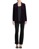Velvet Button-Front Jacket, Petite