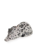 Wildcat Snow Leopard Crystal-Embellished Evening Clutch Bag, Silver