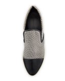 Tanya Woven Platform Skate Sneaker, Black/White
