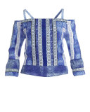 Dipsy Cold-Shoulder Printed Blouse, Olympos