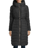 Imin Long Quilted Puffer Coat, Black