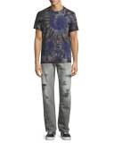 Ricky Distressed Straight-Leg Jeans, Worn Tin