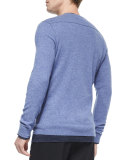 Cashmere V-Neck Sweater, Light Blue