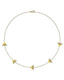 Eve Citrine & Diamond Bee Necklace, 17"L