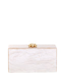 Jean Confetti-Striped Box Clutch Bag, Nude/Sand 