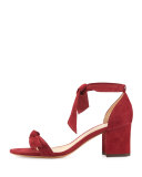 Clarita Suede 60mm City Sandal, Burgundy