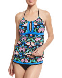 Damask Floral-Print Honey Tankini Swim Top, Multicolor