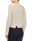 Charmer Cropped Wool-Blend Sweater, Oatmeal