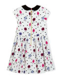 kimberly cap-sleeve smocked monster dress, multicolor, size 2-6