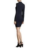 Reilly Long-Sleeve Sheath Dress, Navy