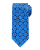 Circle Medallion Silk Tie, Navy