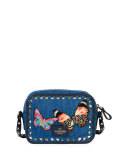 Rockstud Denim Butterfly Camera Bag