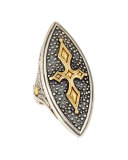 18K Marquise Cross Ring