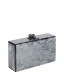 Jean Solid Acrylic Clutch Bag, Steel Pearl