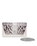 Anouk Python & Leather Chain Envelope Clutch Bag