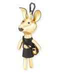 Sophie Dog Charm for Handbag, Gold/Black