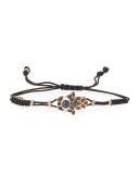Pull-Cord Bracelet with Black Diamond Fatima Hand
