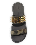 Men's Studded Camo Canvas Strap Sandal