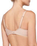 Delice Floral-Embroidered Full Cup Bra, Nude