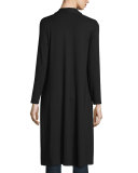 Long Shaped Jersey Cardigan, Black