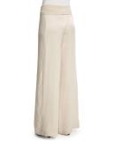 Wide-Leg Yoga Pants, Almond