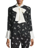 Stardust Rowan Floral-Print Tie-Neck Blouse