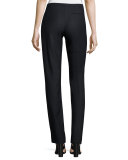 Alden Stretch-Wool Cigarette Pants, Navy Melange