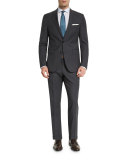 Huge Genius Mini-Check Slim-Fit Basic Suit, Navy