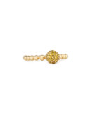 Molten 18K Gold & Pavé Yellow Diamond Stacking Ring, Size 7