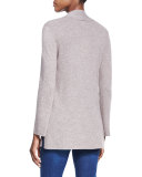 Delores Tie-Neck Wool-Cashmere Sweater, Heather Mushroom