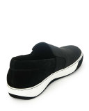 Men's Leather Slip-On Sneaker, Black