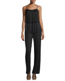 Sleeveless Fringe Jumpsuit