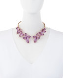 18K Rose Gold & Amethyst Butterfly Collar Necklace with Diamonds