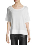 Round-Neck Short-Sleeve Cotton Tee