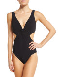 Basics V-Neck Monokini Swimsuit