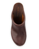 Clive Studded Leather Clog, Brown Mousse