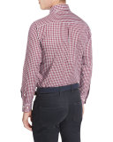 San Juan Gingham Oxford Shirt, Pomegranate