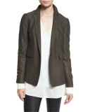 Club Wool Single-Button Jacket, Army Green