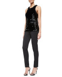 Skinny Stretch-Wool Dress Pants