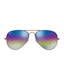 Large Mirrored Iridescent Aviator Sunglasses