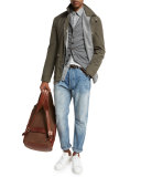 Military Flap-Pocket Sport Shirt, Gray