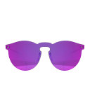 Rimless Mirrored Iridescent Sunglasses, Pink