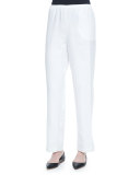 Straight-Leg Lined Linen Pants