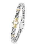 Sterling Silver & 18k Gold Rope Bracelet with Diamonds, 6mm