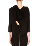 Oscar Tie-Back Blouse, Black