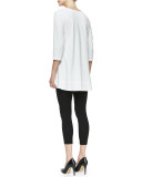 Interlock-Knit High-Low Tunic, Petite